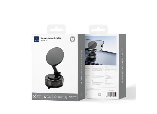 WiWU Wi-CH057 Vacuum Suction Foldable Magnetic Phone Holder – 360° Rotating Dash or Desk Mount